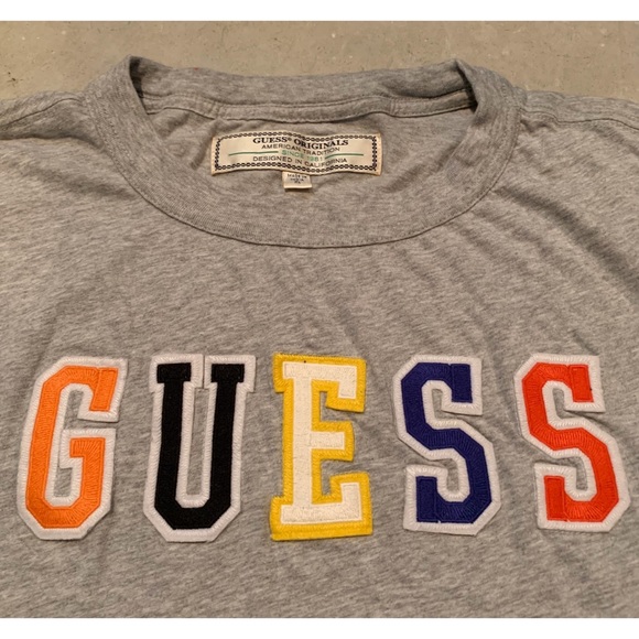 Guess Other - GUESS Jeans Embroidered Spellout Rainbow Tee | XL
